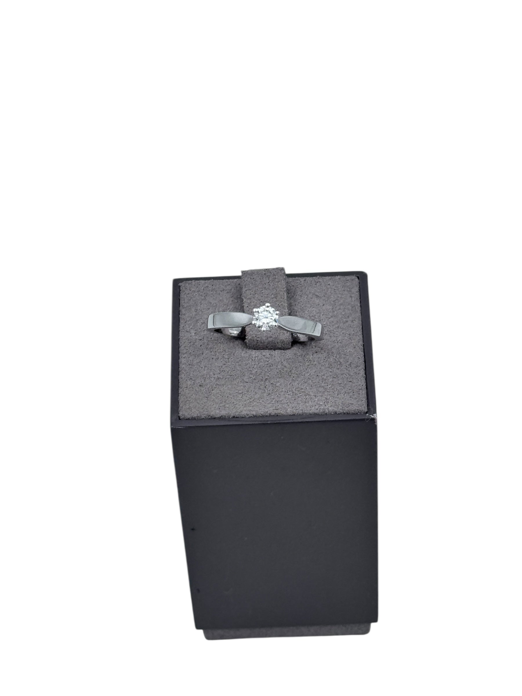Anello solitario Giorgio Visconti in oro bianco 18KT e diamante centrale, 0.42ct - AB17341F
