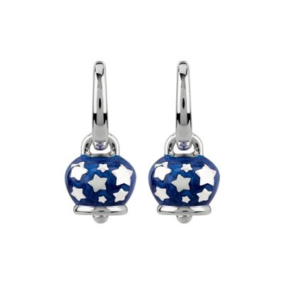 Chantecler Kleine Ohrringe aus Silber und blauem Emaille – 38078
