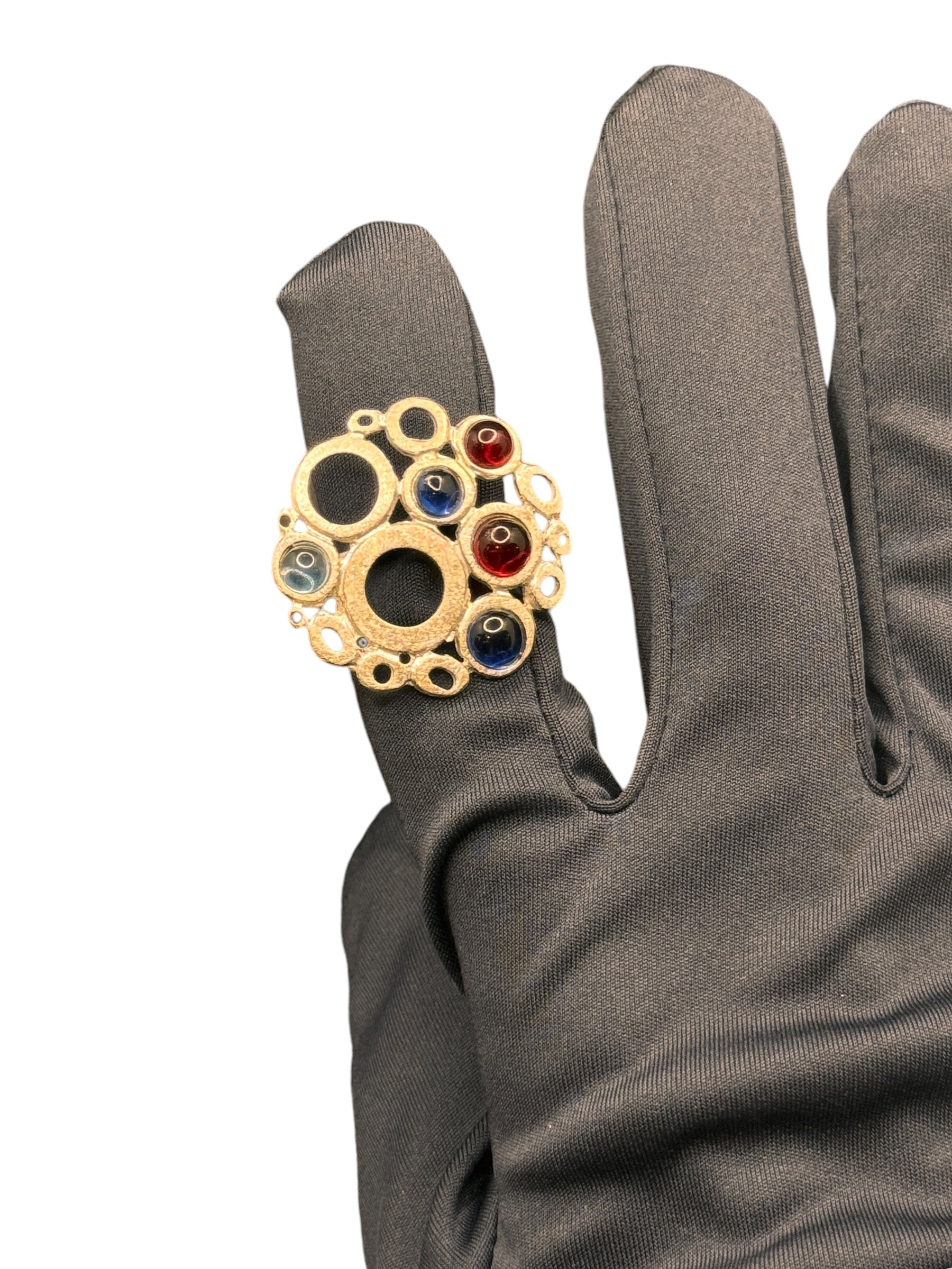Labriola-Ring aus Silber mit rotem und blauem Spinellquarz – AG1123BS