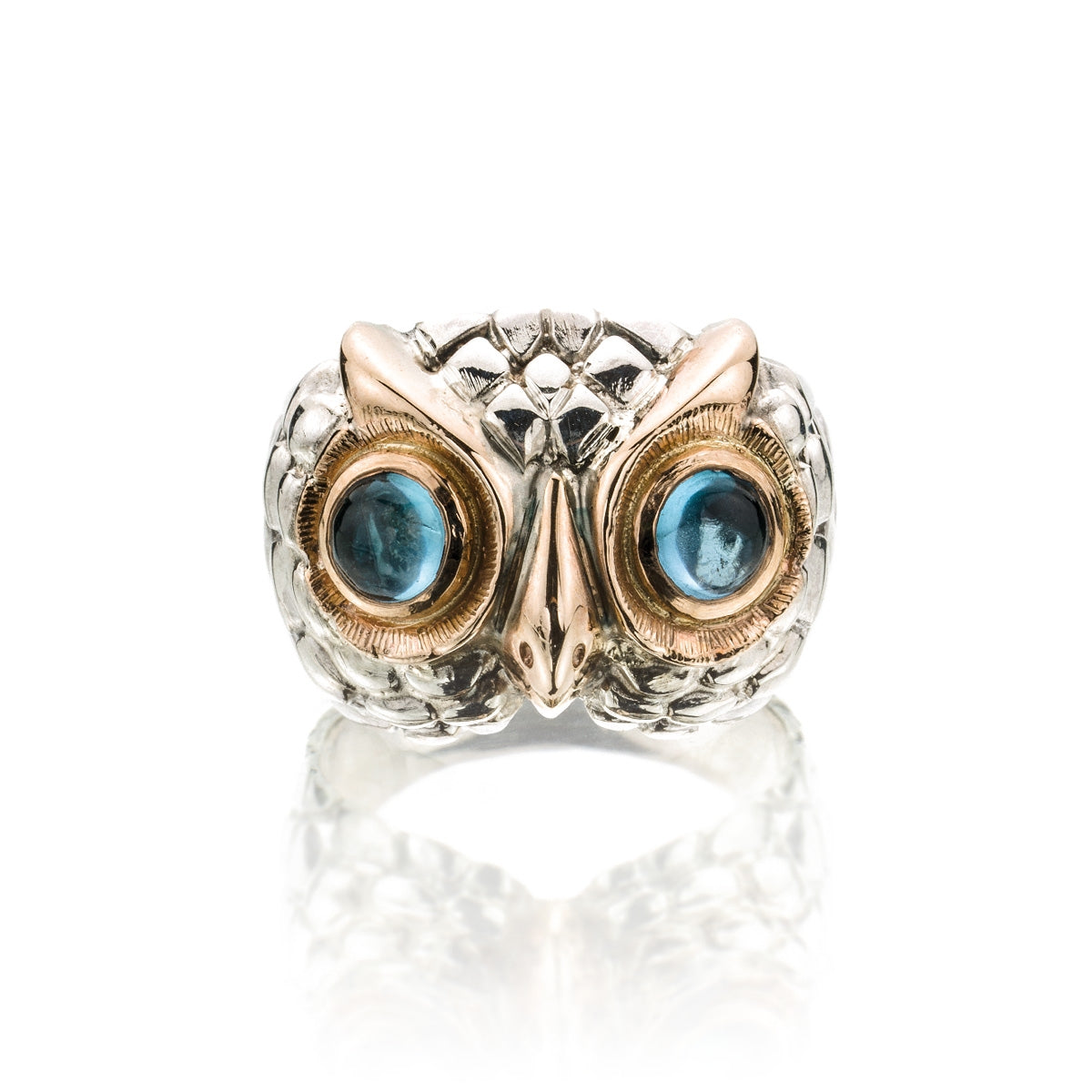 Nouvelle bague Hibou bleu clair - AN317-Azz
