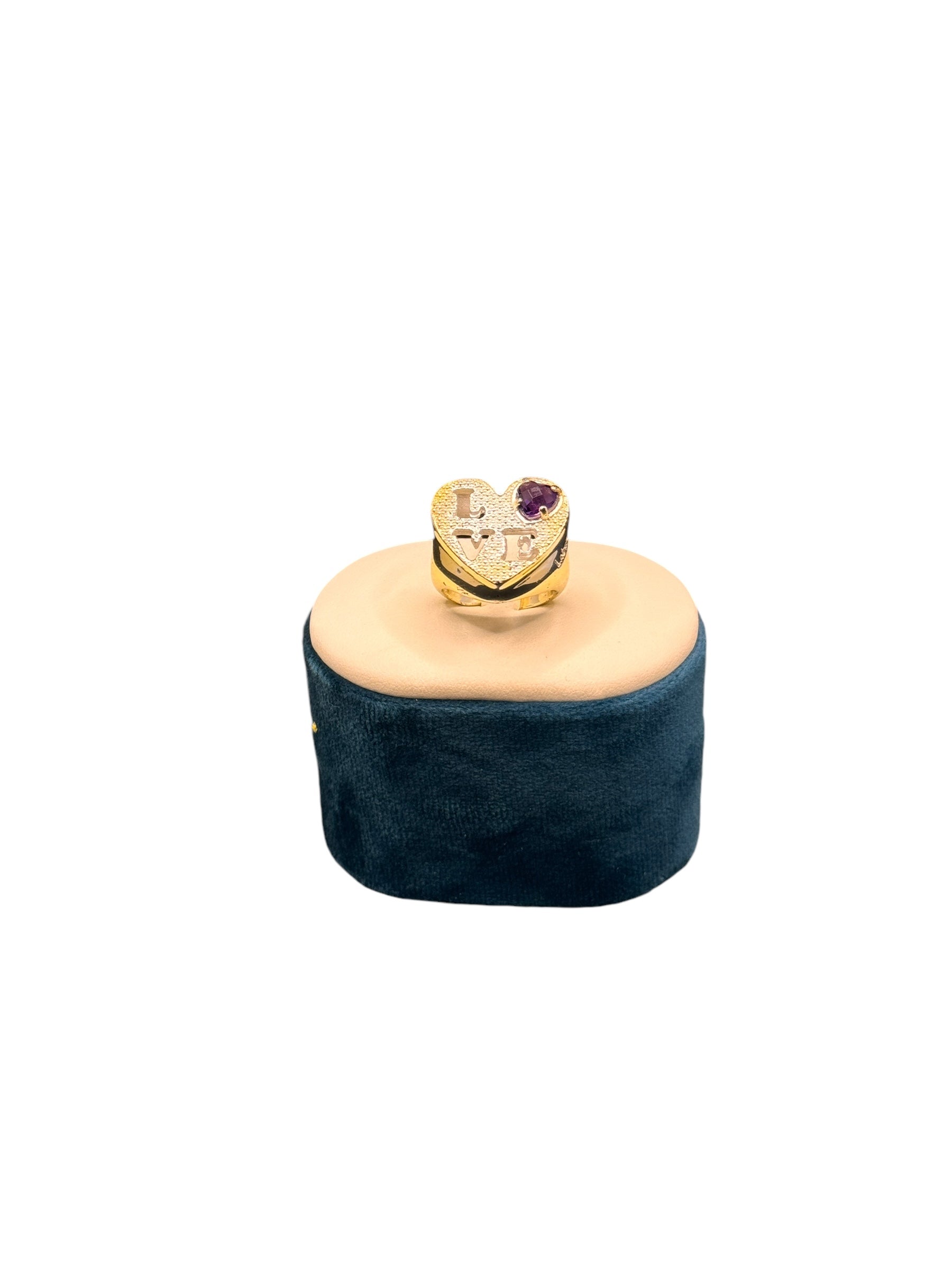 Labriola-Ring aus Silber und weißer Emaille mit dem Wort LOVE – AG1033/B