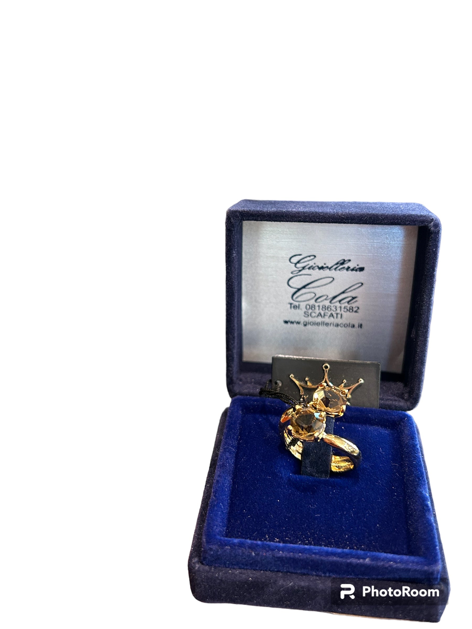 Mein König - Citrinring aus vergoldeter Bronze - ILMIORE AN 019