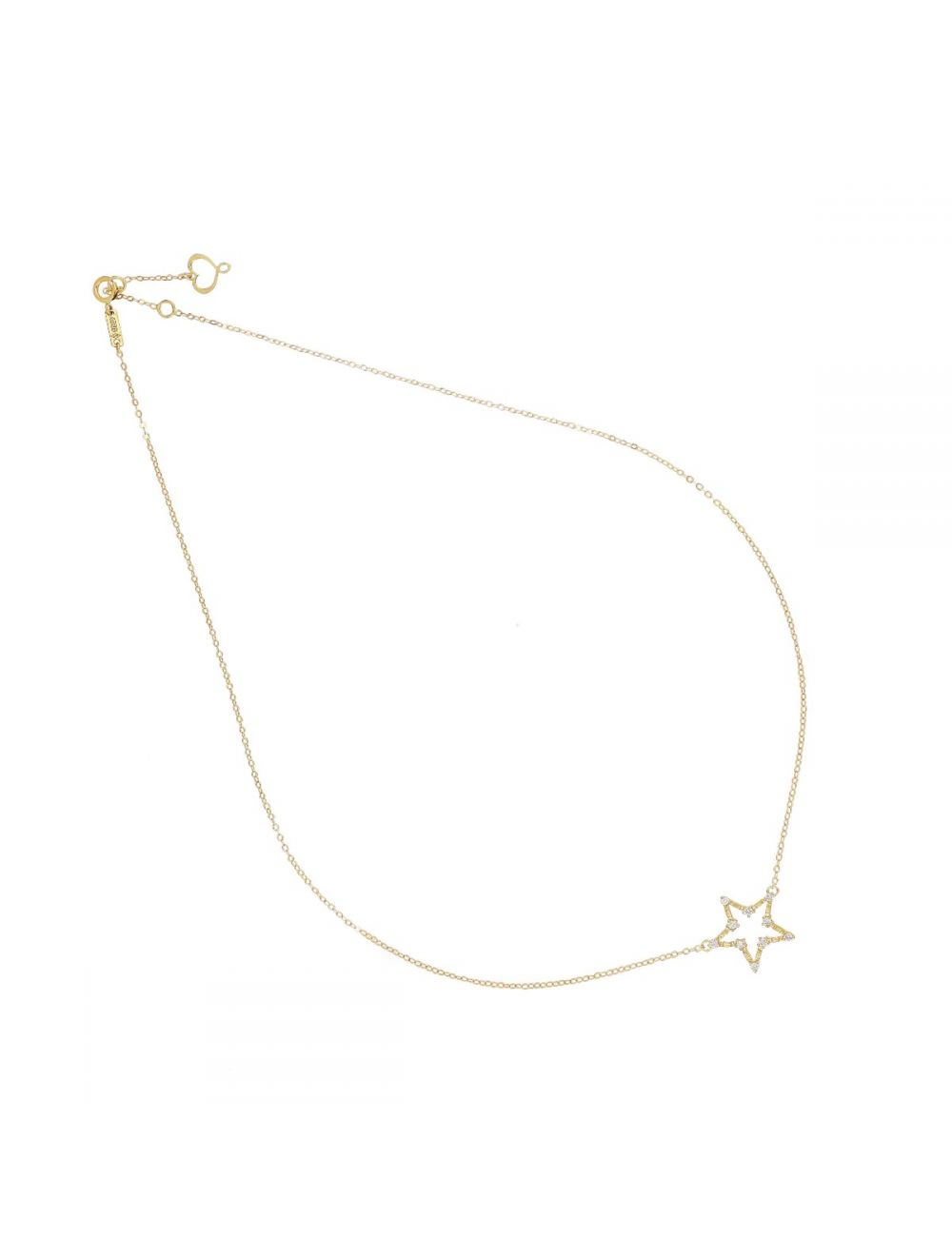 Stern-Halskette aus Gelbgold mit Diamanten – GCETLGB