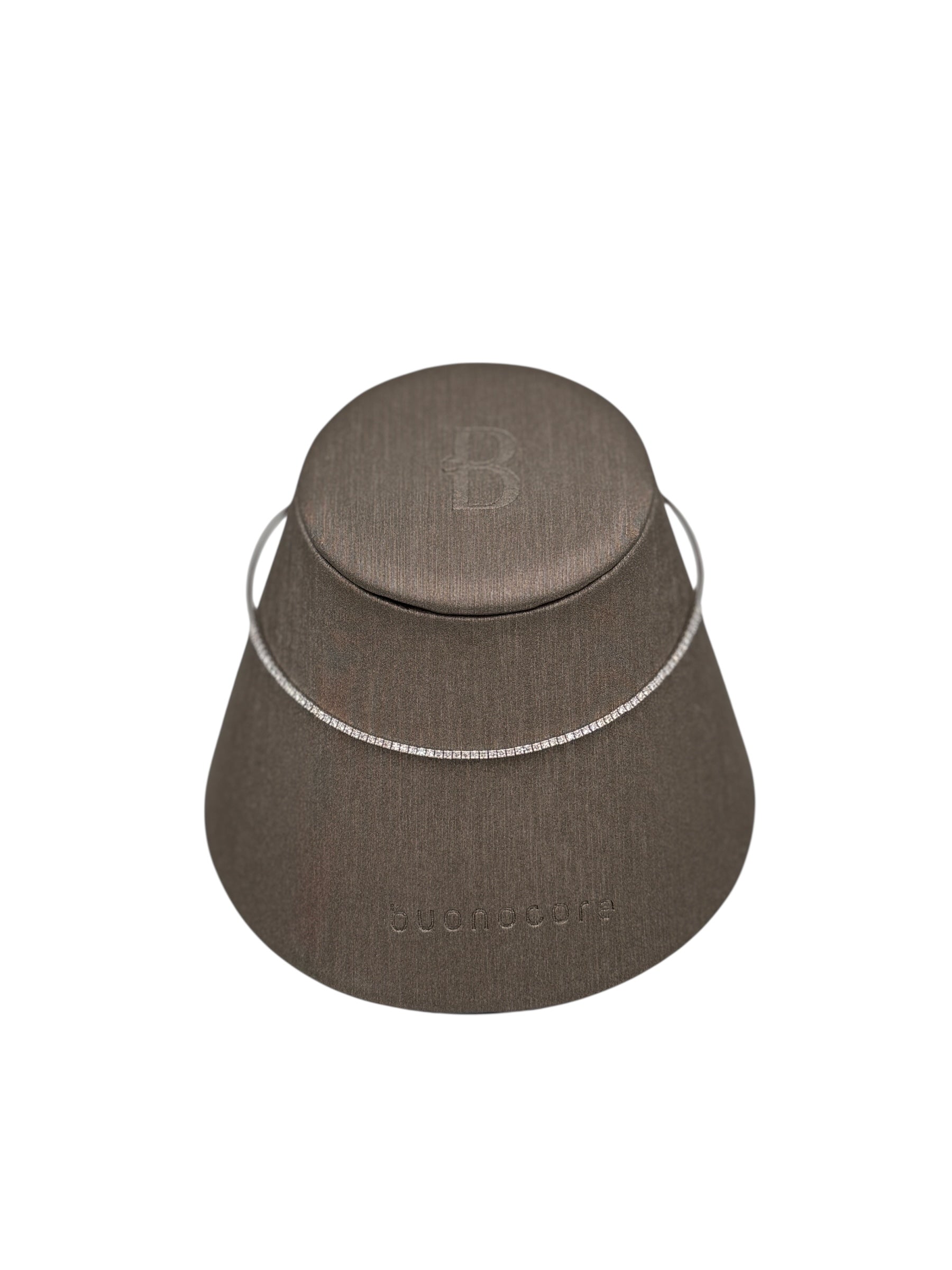 Collana Buonocore rigida semitennis, in oro bianco 18kt e diamanti - 88C01DW