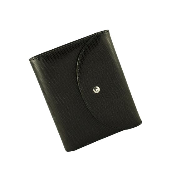 Boheme Damen-Geldbörse aus perlschwarzem Leder – 106782