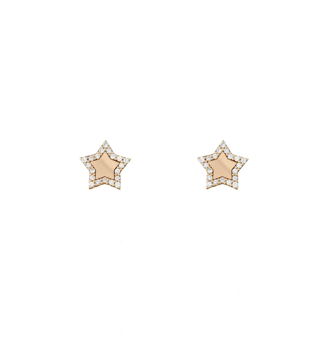Roségold-Ohrringe mit Pavé-Diamantstern – 1109O01DP