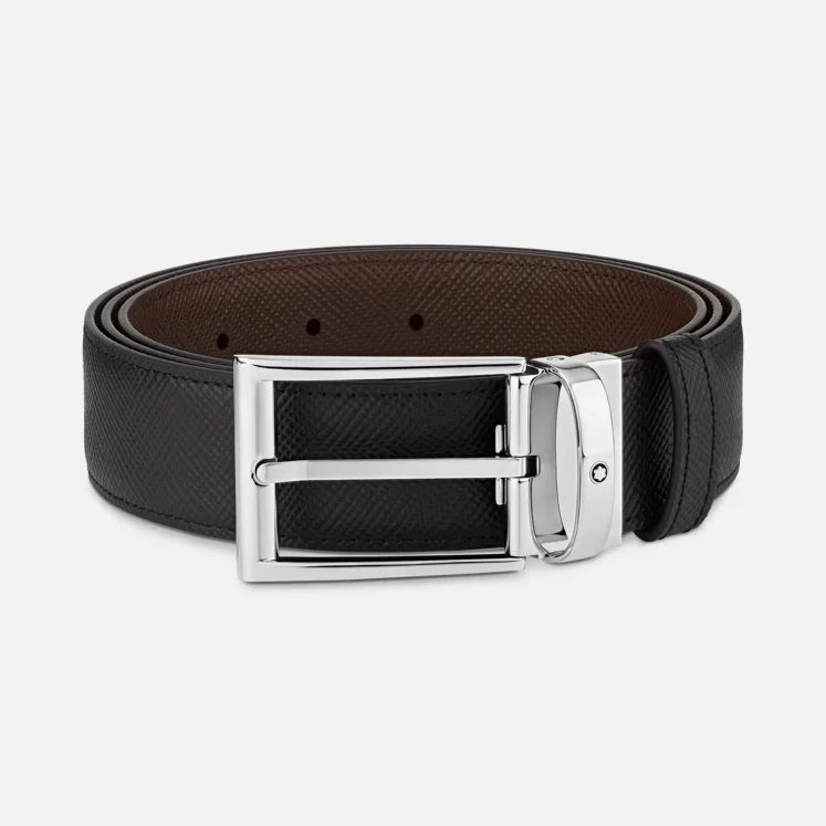 MONTBLANC Reversible Black/Brown Leather Belt 35mm - 118436