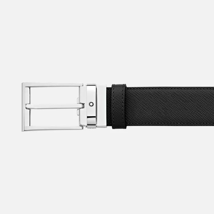 MONTBLAN C REVERSIBLE BLACK/BLUE LEATHER BELT 35MM - 118438