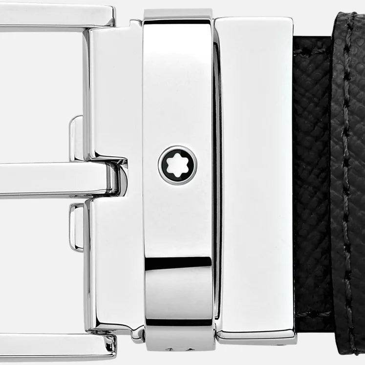 MONTBLAN C REVERSIBLE BLACK/BLUE LEATHER BELT 35MM - 118438