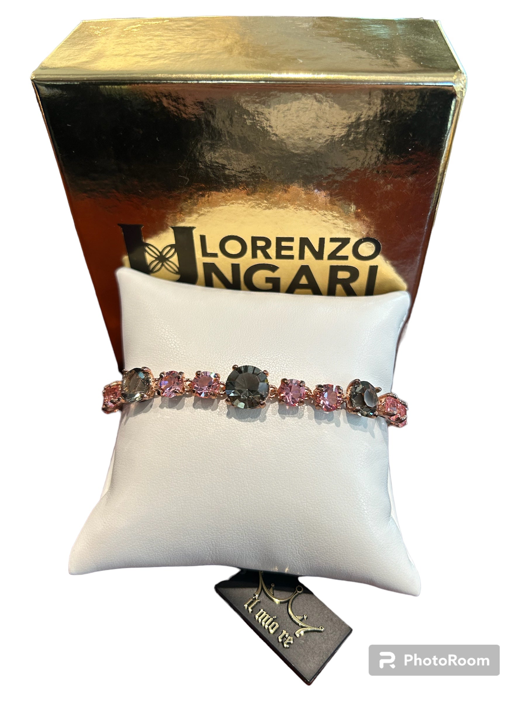 My King – Armband aus Rosébronze mit rosafarbenen Farbverlaufssteinen