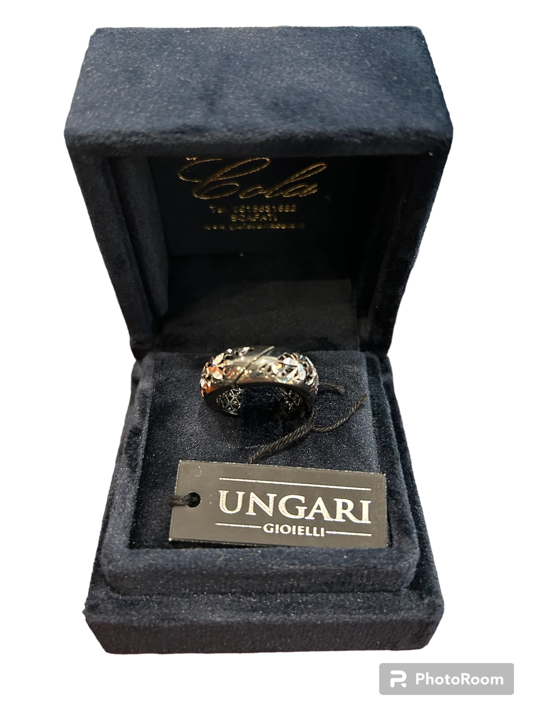 Anello fascia grande in argento brunito - AN 007N