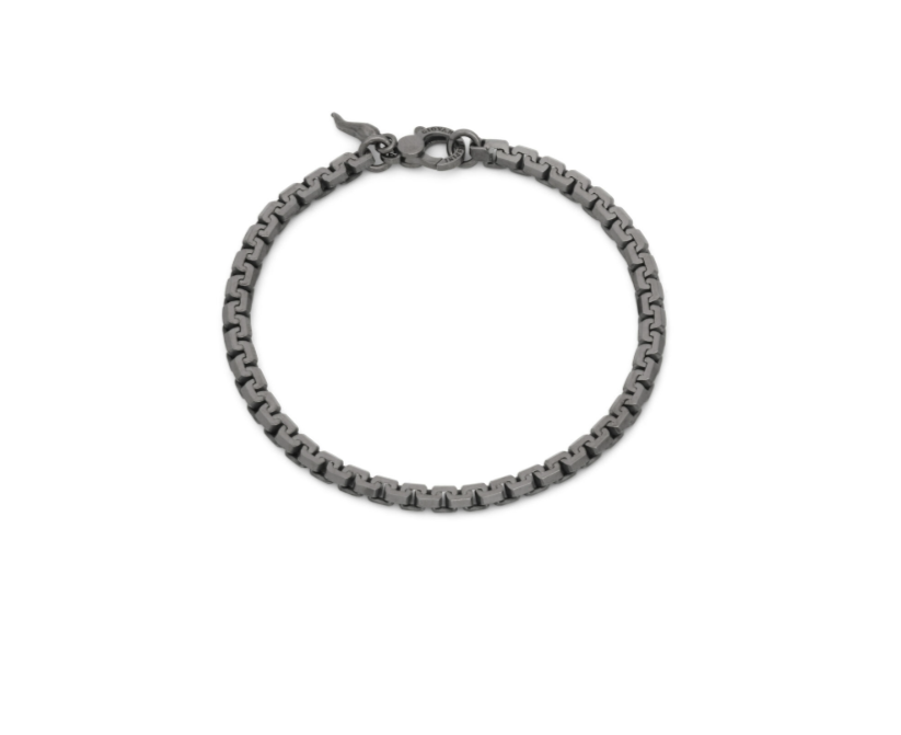 bracciale GIOVANNI RASPINI uomo maglia greca black - 12400L