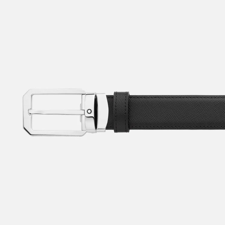 Reversible black/brown leather belt 30 mm - 128759
