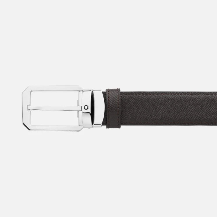 Reversible black/brown leather belt 30 mm - 128759