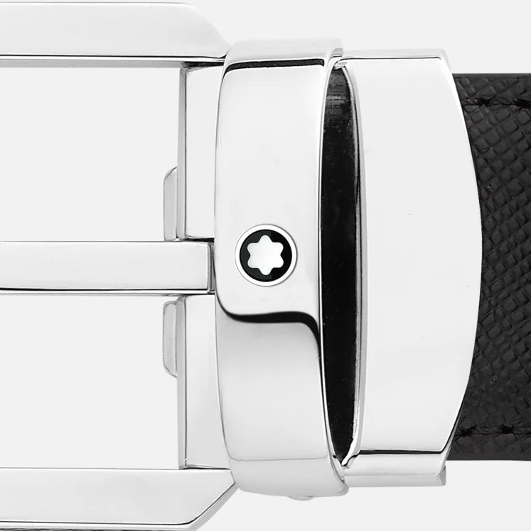 Reversible black/brown leather belt 30 mm - 128759