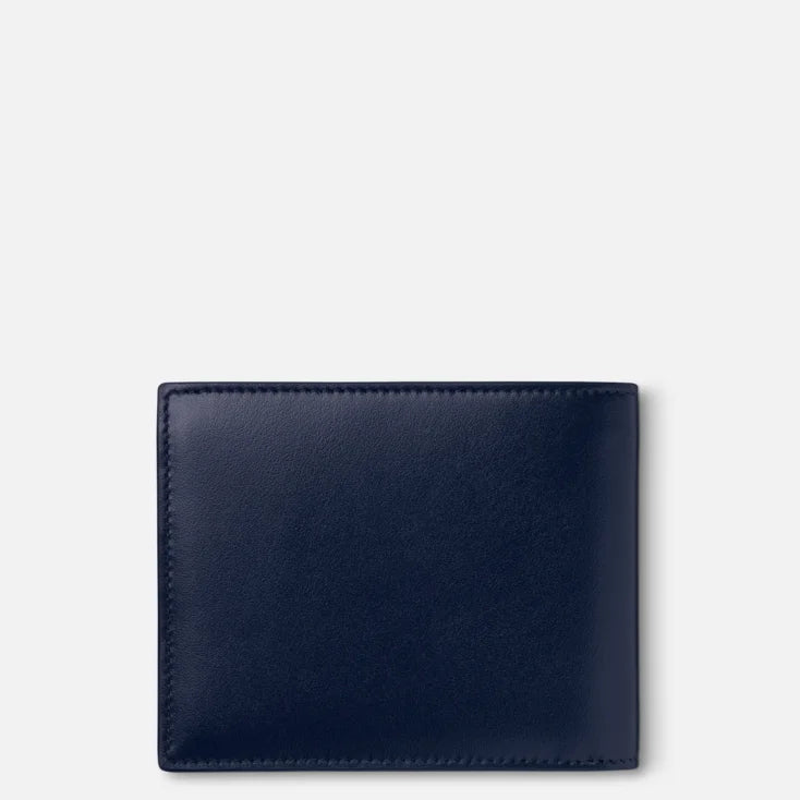 Montblanc Portafoglio 6 Tasche in Pelle Meisterstück, colore blu - 131692