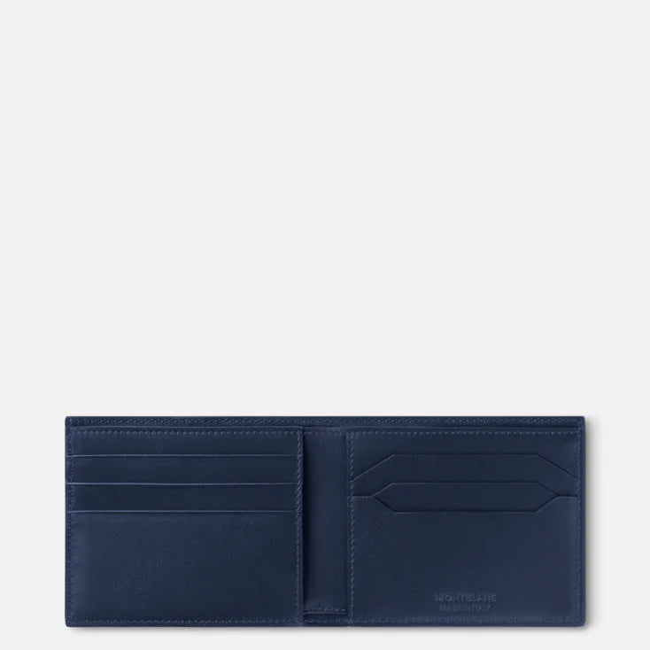 Montblanc Portafoglio 6 Tasche in Pelle Meisterstück, colore blu - 131692