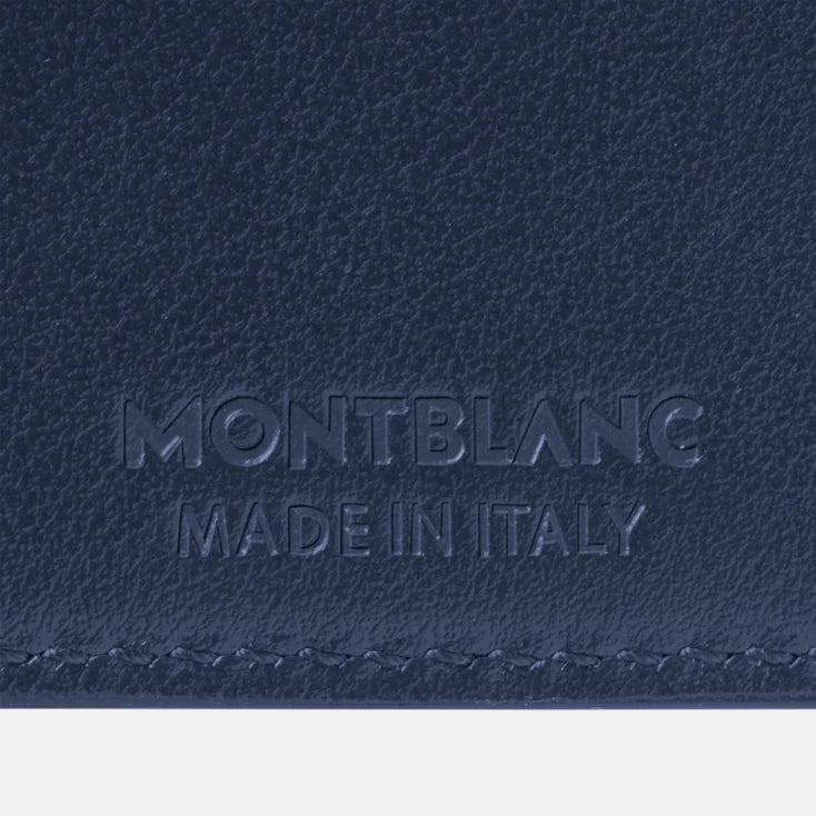 Montblanc Portafoglio 6 Tasche in Pelle Meisterstück, colore blu - 131692