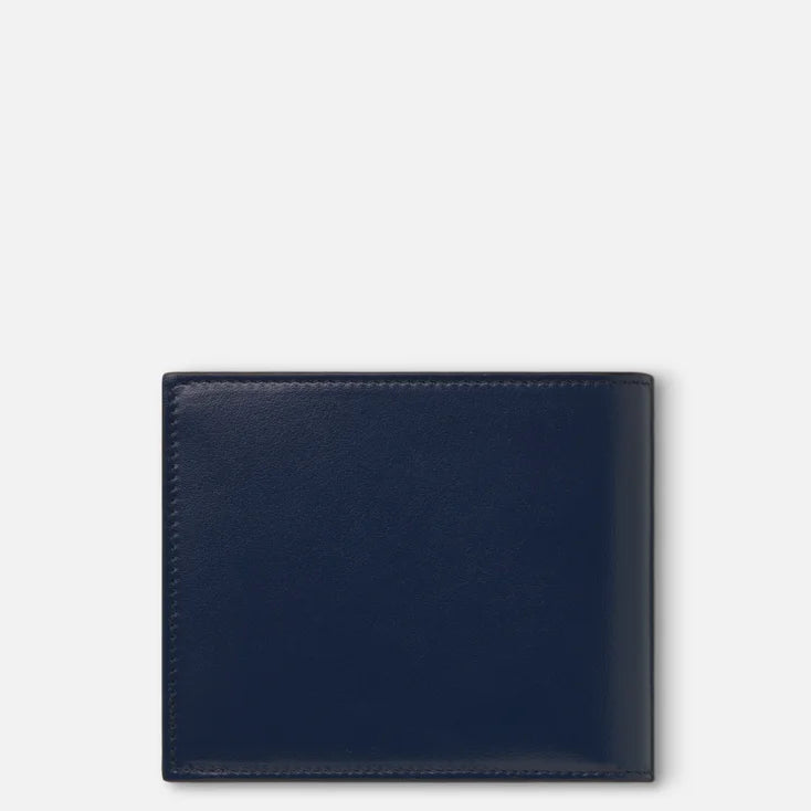 Montblanc portafoglio 4 tasche con Portamonete in Pelle Meisterstück, colore blu - 131934