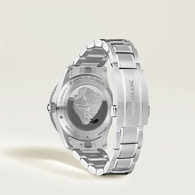 Montblanc Iced Sea Automatic Date 0 Oxygen Uhr, 38 mm, Zifferblatt in Blau mit Farbverlauf – 134022