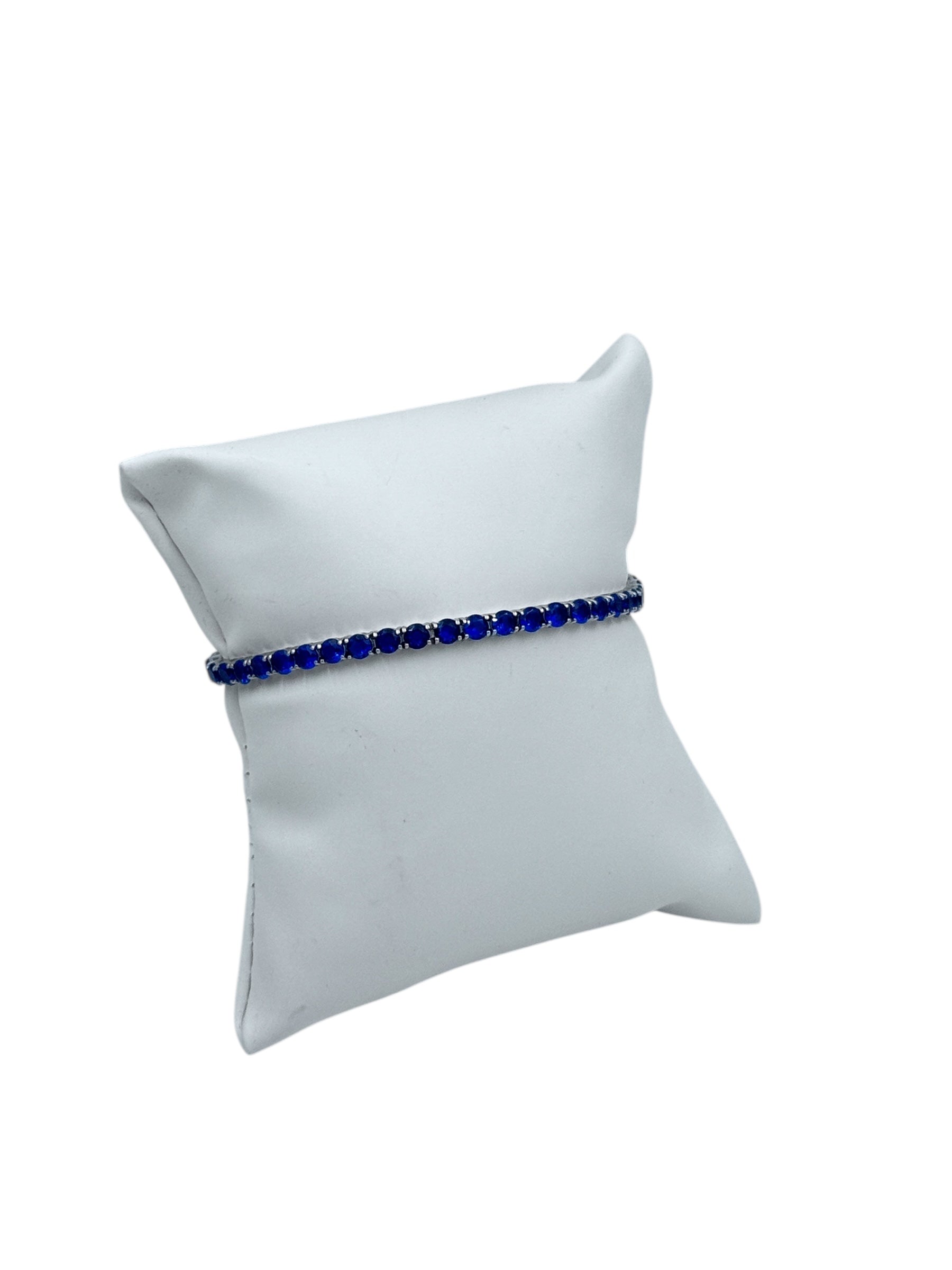 Bracciale tennis Spadarella in argento con zirconi blu, 4mm, da uomo - TEN4-blu