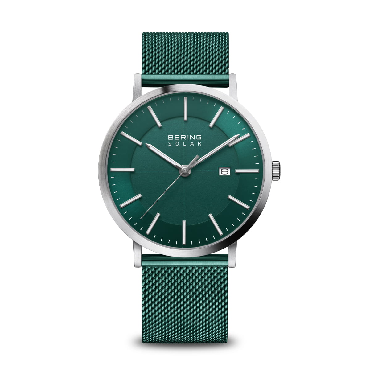 Bering Solar Herrenuhr | Gebürstetes Silber, 39 mm | 15439-808