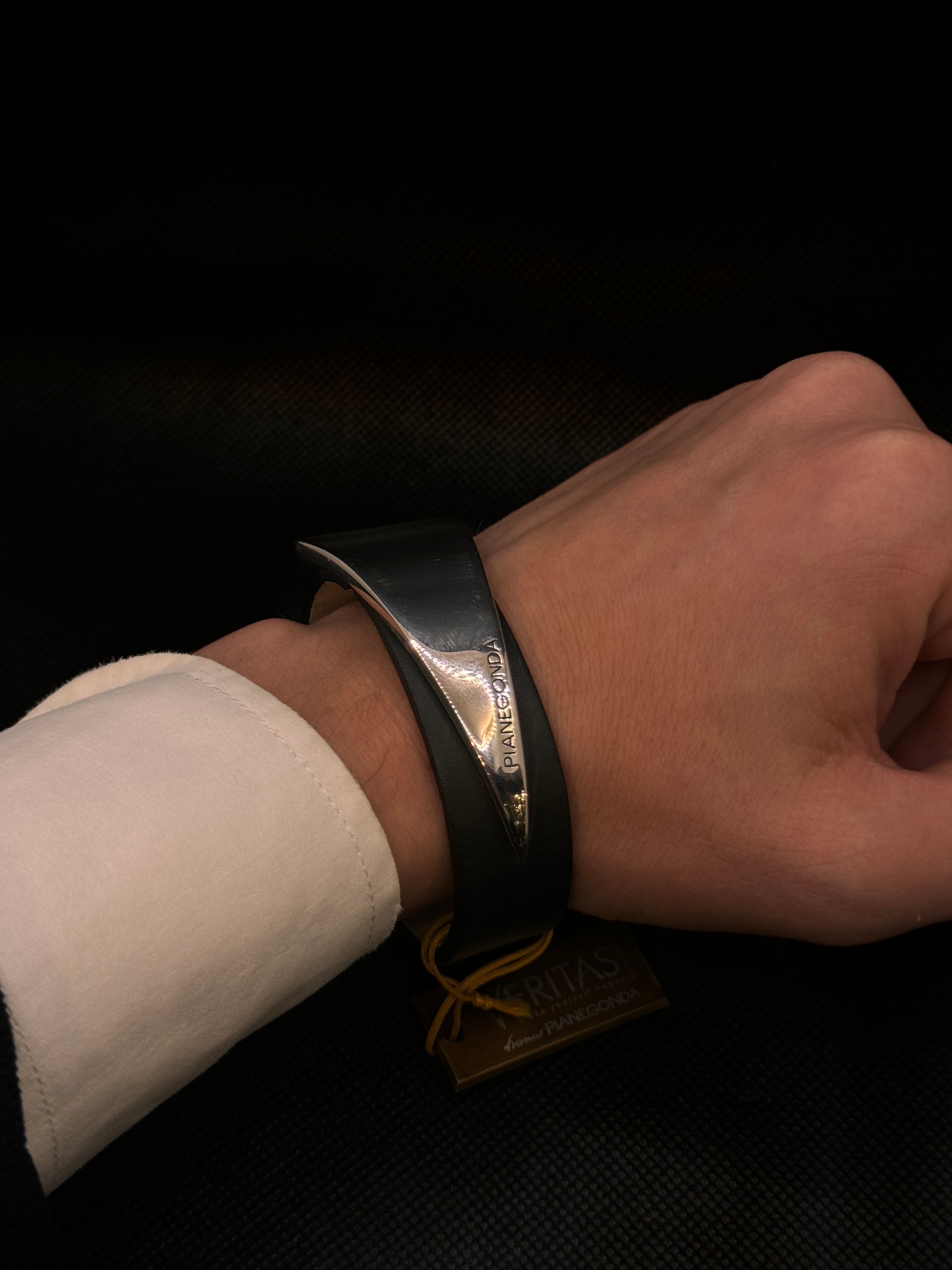 Pianegonda Silberarmband, Veritas Kollektion, in Leder und Silber - BA010532