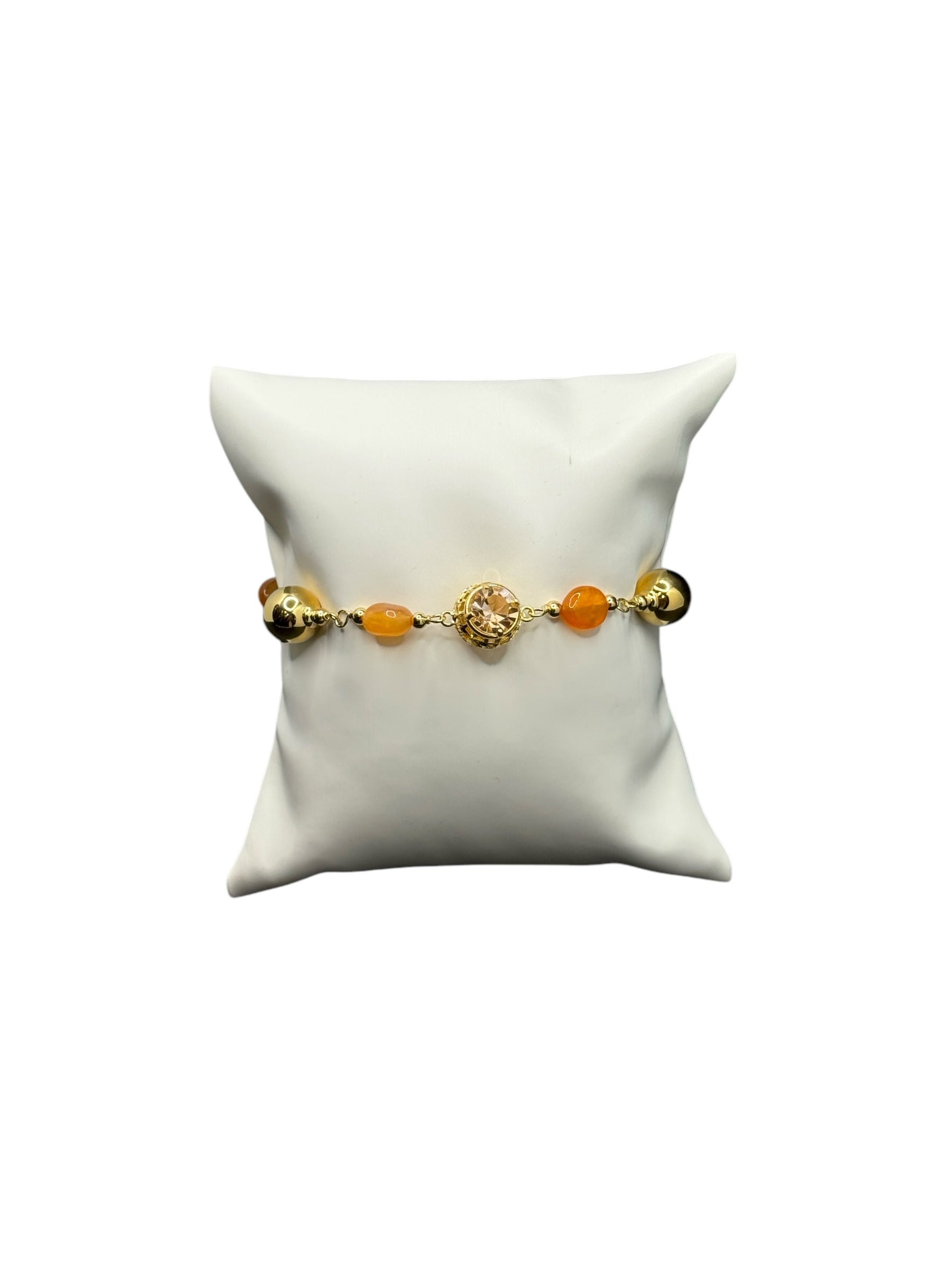 Armband aus vergoldeter Bronze mit Bernsteinen - DIAMONDS BR 010