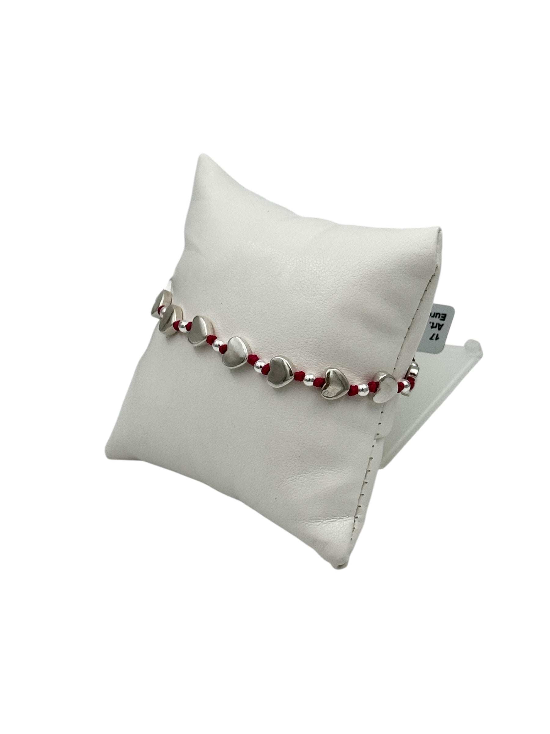Bracciale Spadarella in argento, da donna, con cuori, colore fucsia - SPBR64