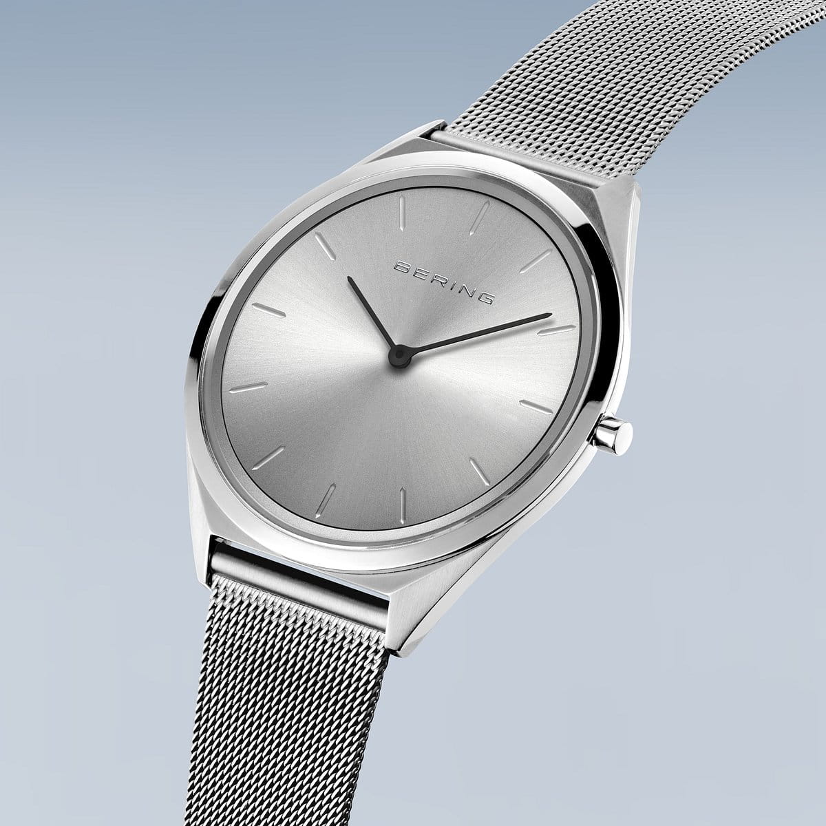 Bering Ultra Slim Unisex Uhr | Glänzendes Silber, 39 mm | 17039-000