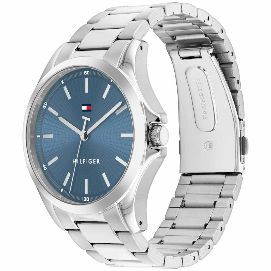 Tommy Hilfiger Herrenuhr, Bruce Collection, blaues Zifferblatt, 43 mm – 1710670