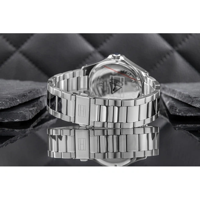 Tommy Hilfiger Herrenuhr, Bruce Collection, blaues Zifferblatt, 43 mm – 1710670