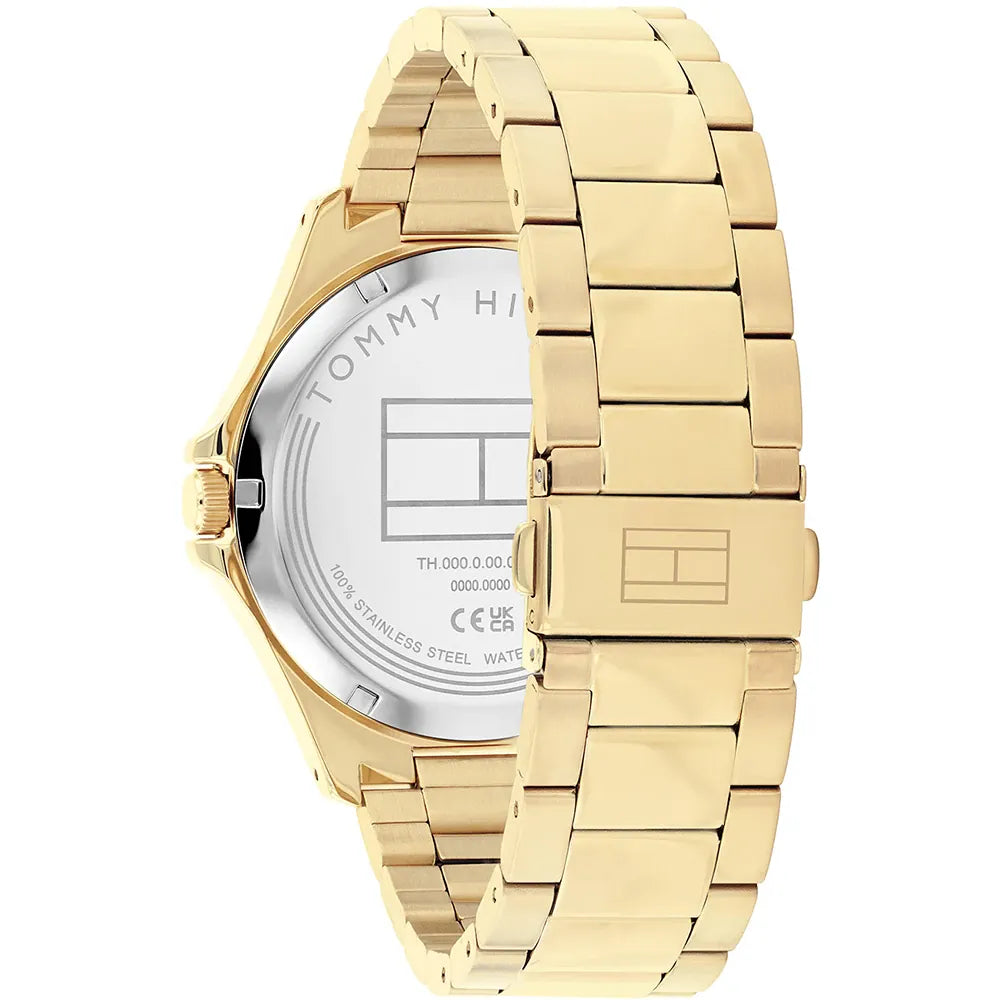 Orologio Tommy Hilfiger, quadrante blu, cinturino dorato, 43mm - 1710679