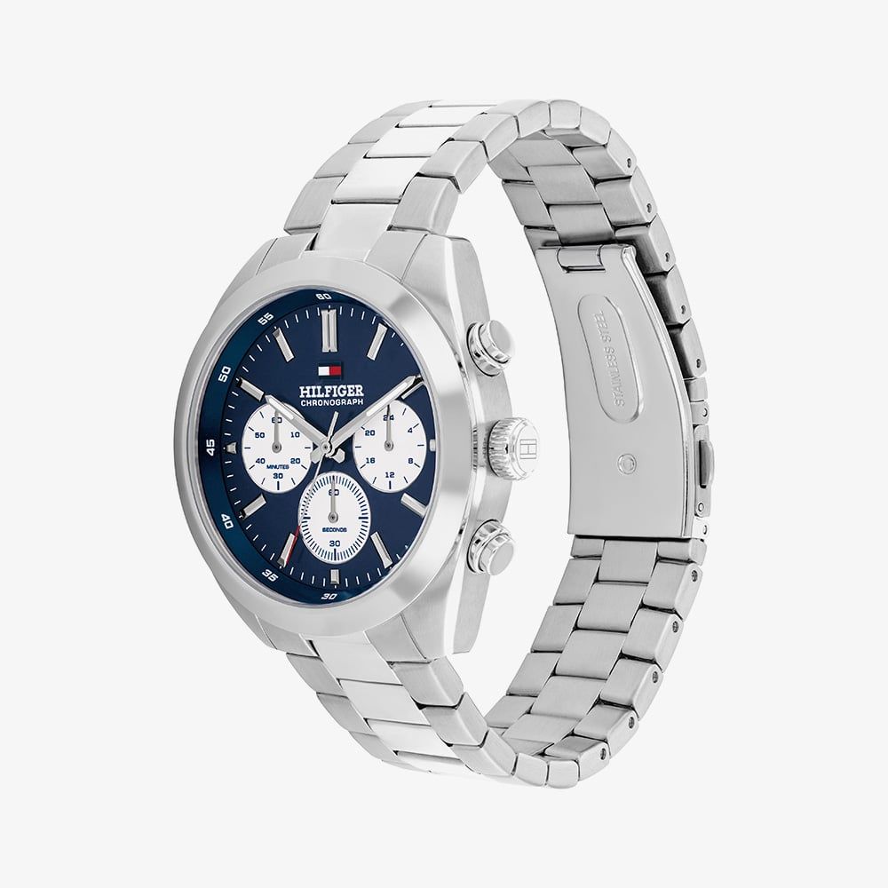 Orologio cronografo da uomo Tommy Hilfiger, collezione Hudson, quadrante blu, 40mm - 1710722