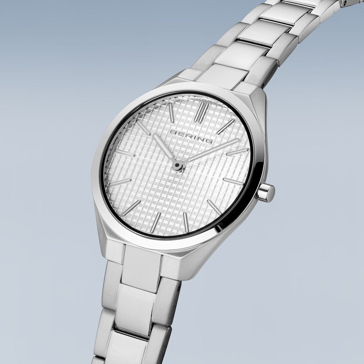 Bering Ultra Slim Damenuhr | Poliertes/Gebürstetes Silber, 31 mm | 17231-700