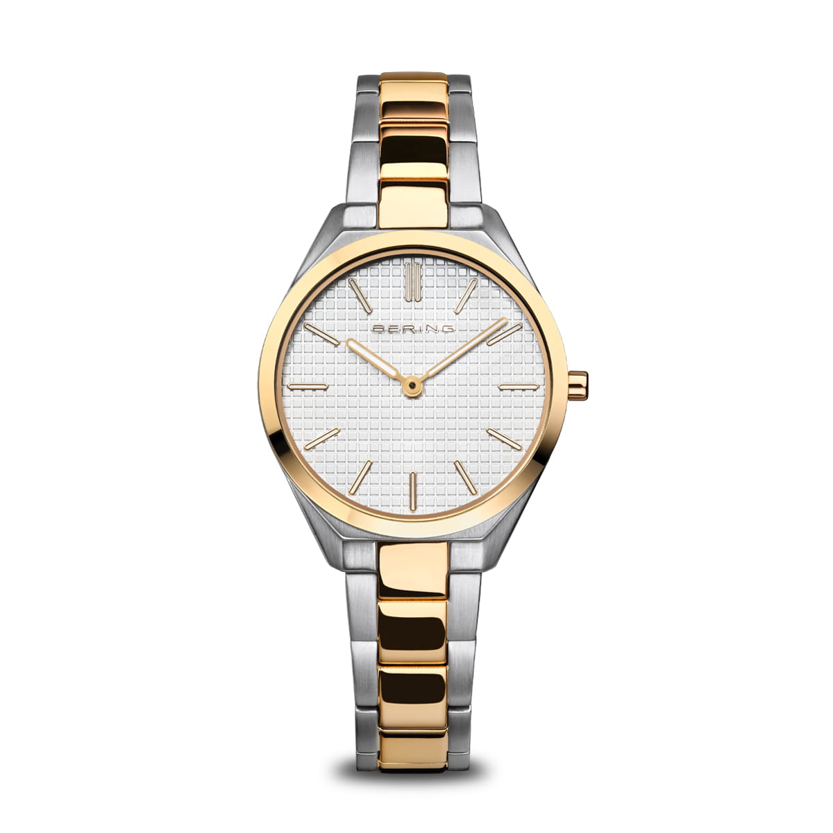 Bering Ultra Slim Damenuhr | Silber/Hell/Gebürstetes Gold, 31 mm | 17231-704