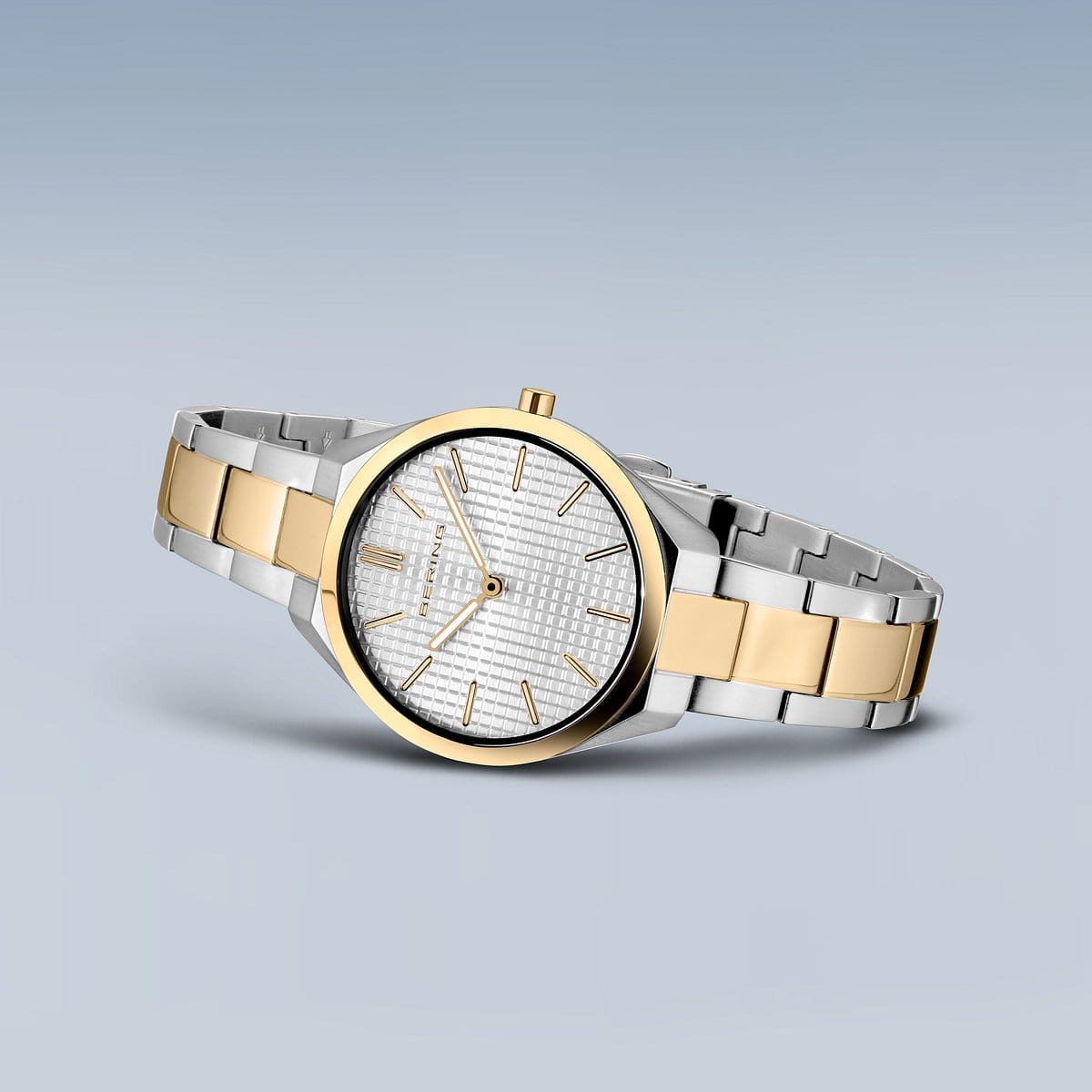 Bering Ultra Slim Damenuhr | Silber/Hell/Gebürstetes Gold, 31 mm | 17231-704