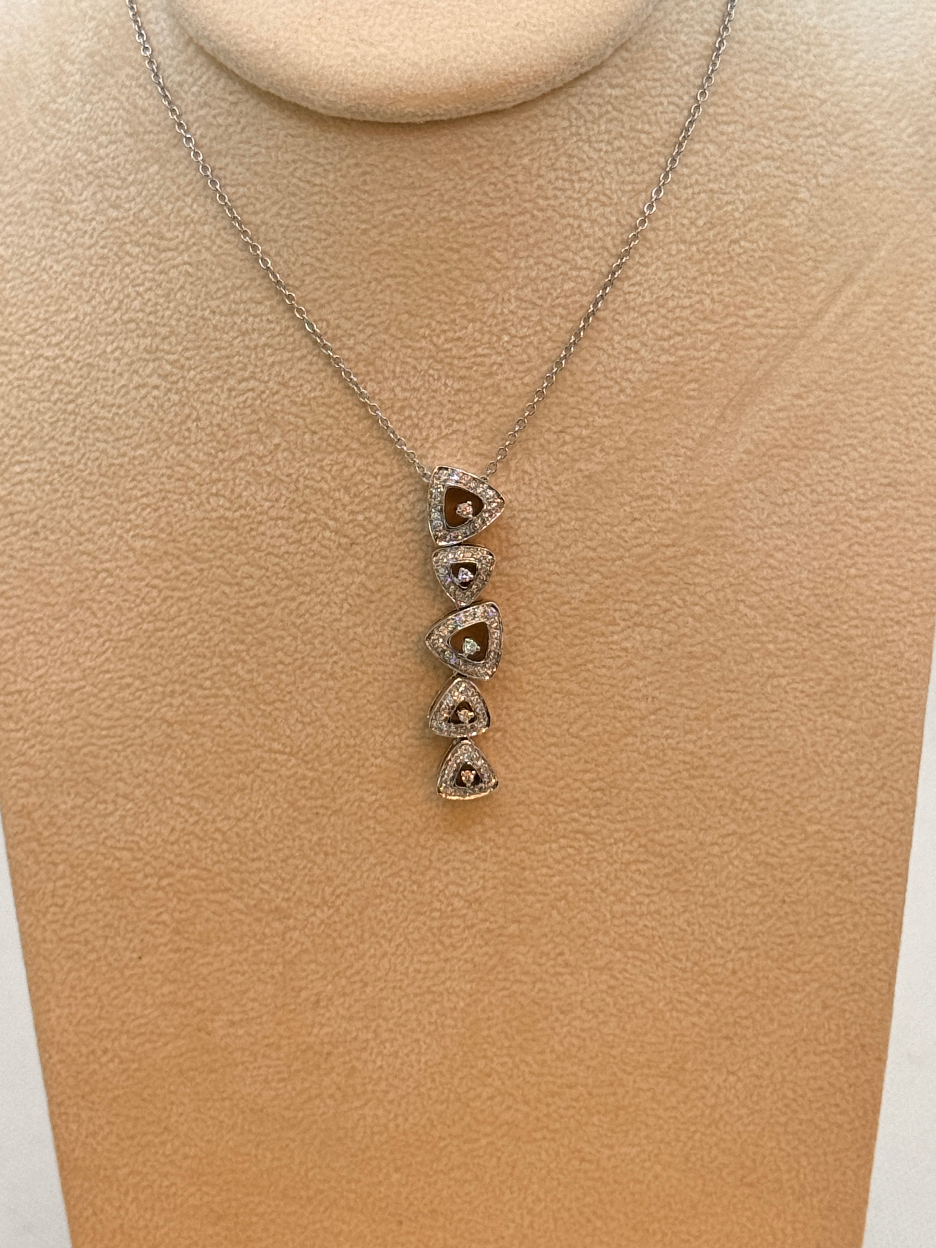 Sesto Senso Halskette mit Anhänger aus Weißgold und Diamant, 0,75 Karat – 4673CB