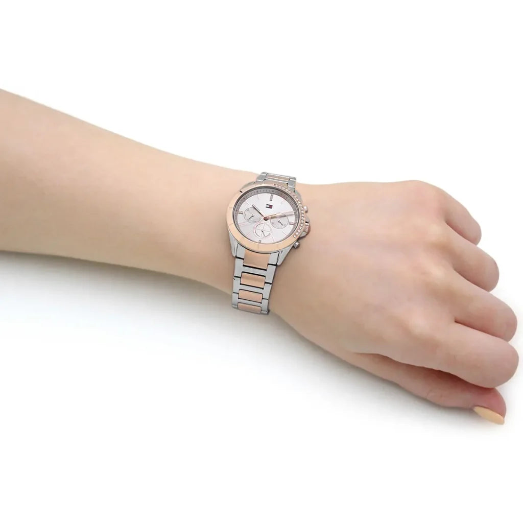 Orologio Tommy Hilfiger Silver ladies con cristalli e Day-Date, collezione Kennedy, versione oro, 38mm - 1782387