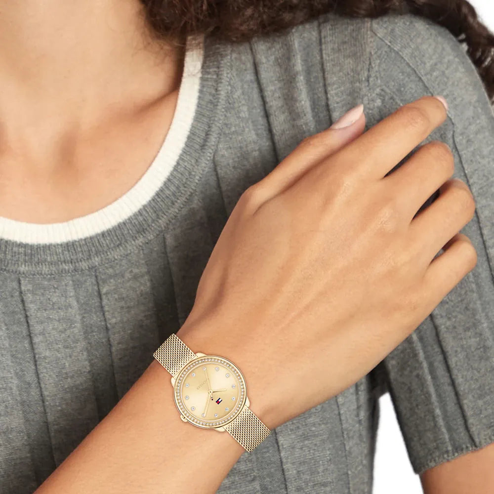 Orologio da donna Tommy Hilfiger, COLLEZIONE Demi, quadrante e cinturino dorato, 32mm - 1782699