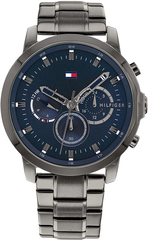 Orologio Tommy Hilfiger, quadrante blu scuro, cronografo, collezione Jameson, 45mm - 1791796