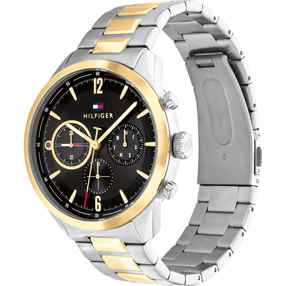 Orologio Tommy Hilfiger cronografo, bicolor e quadrante nero, 44mm - 1791944
