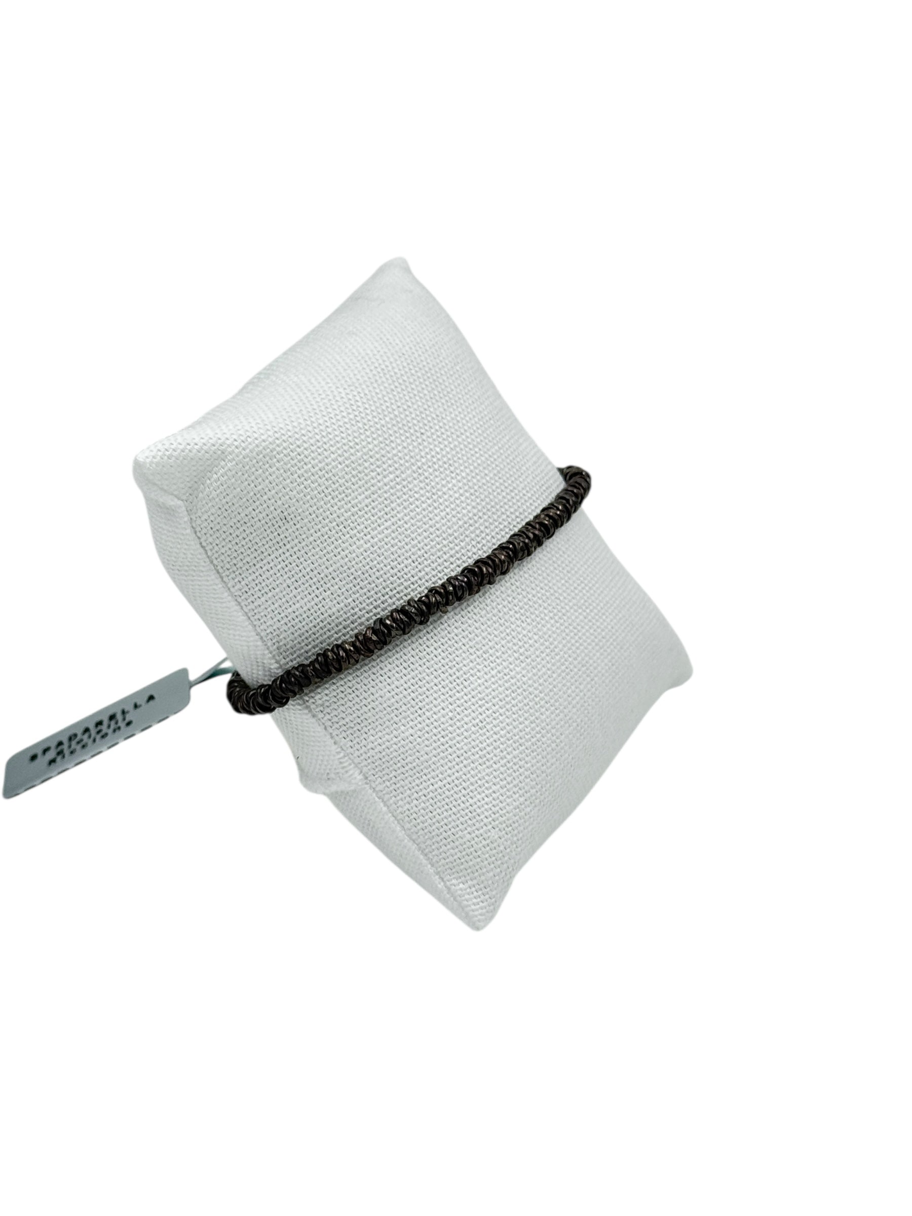 Bracciale Spadarella in argento brunito, unisex, con anellini - SPBR268-brunito