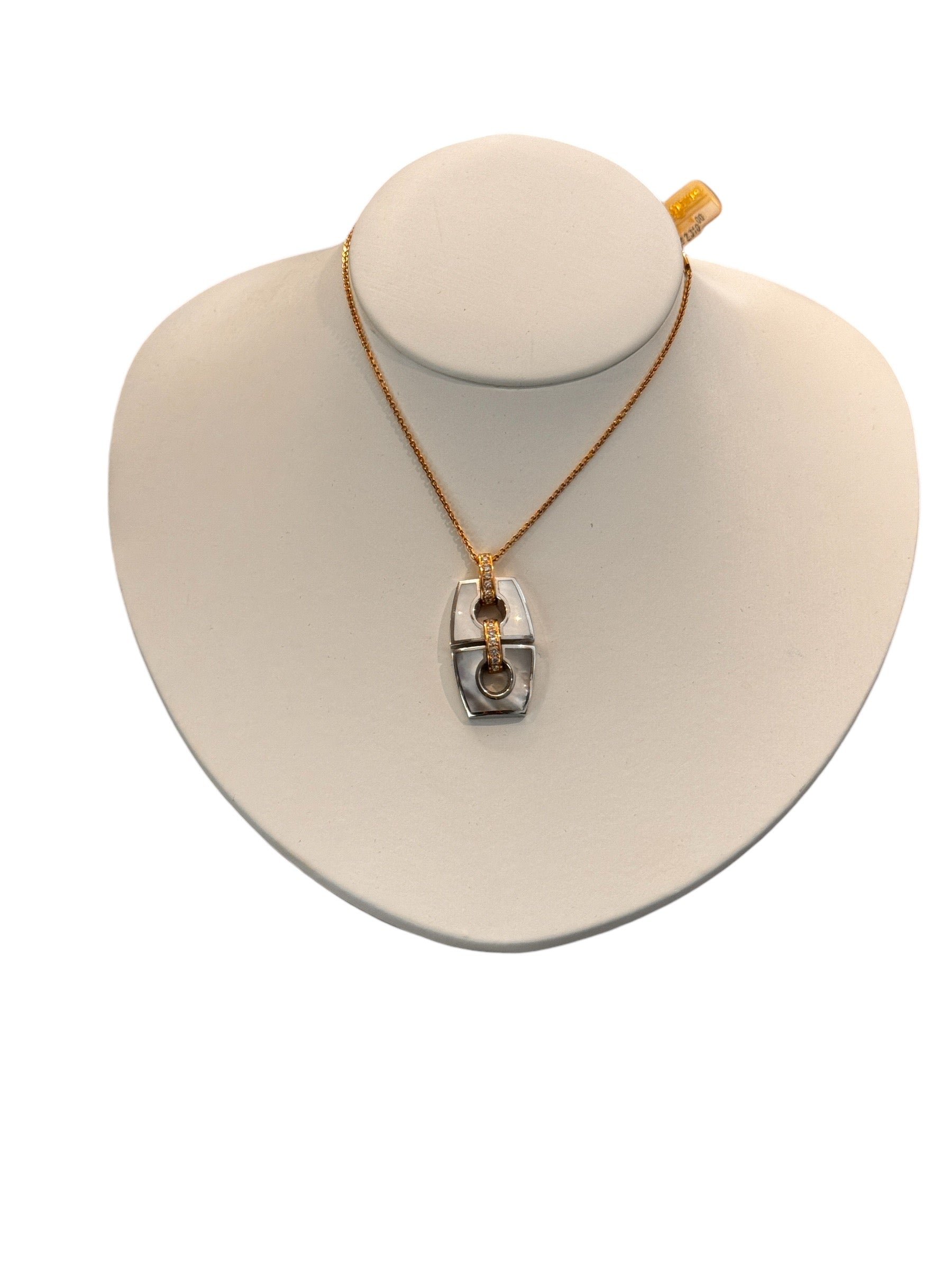 CHIMENTO 19 Karat Rosé- und Weißgold-Halskette mit Diamanten, 0,31 Karat – 82573448