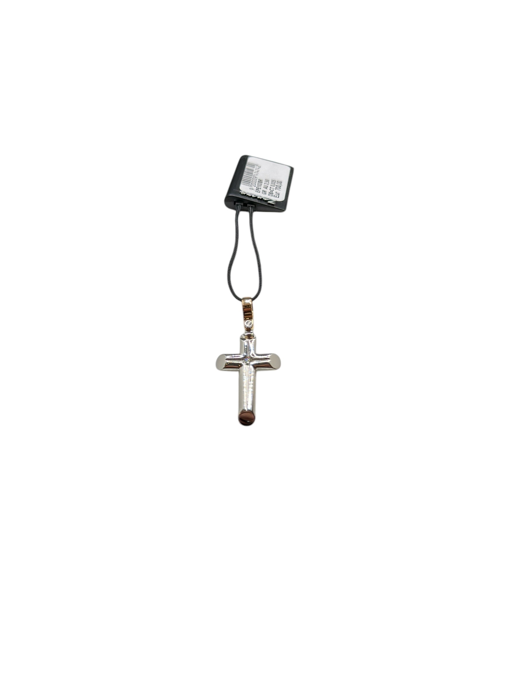 Kreuzanhänger aus Weißgold und Diamanten aus der Insignia Gold Collection – EPE102BR