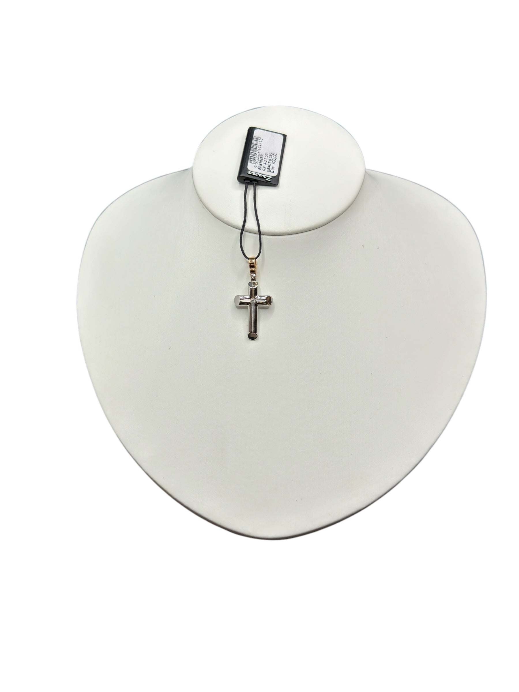 Kreuzanhänger aus Weißgold und Diamanten aus der Insignia Gold Collection – EPE102BR