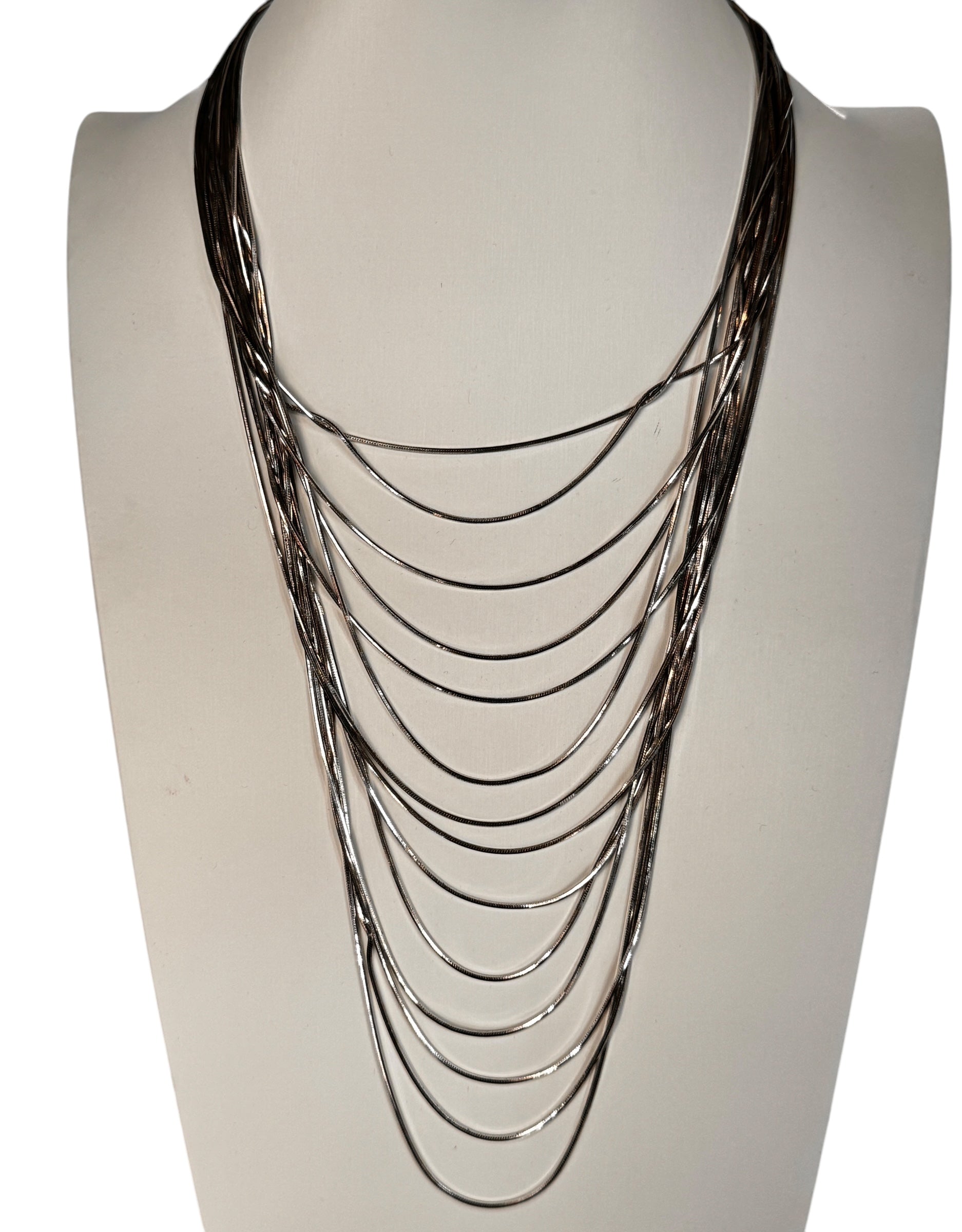 Pianegonda Damen-Halskette mit 14-reihiger Schlangenkette in Silber – CA010743