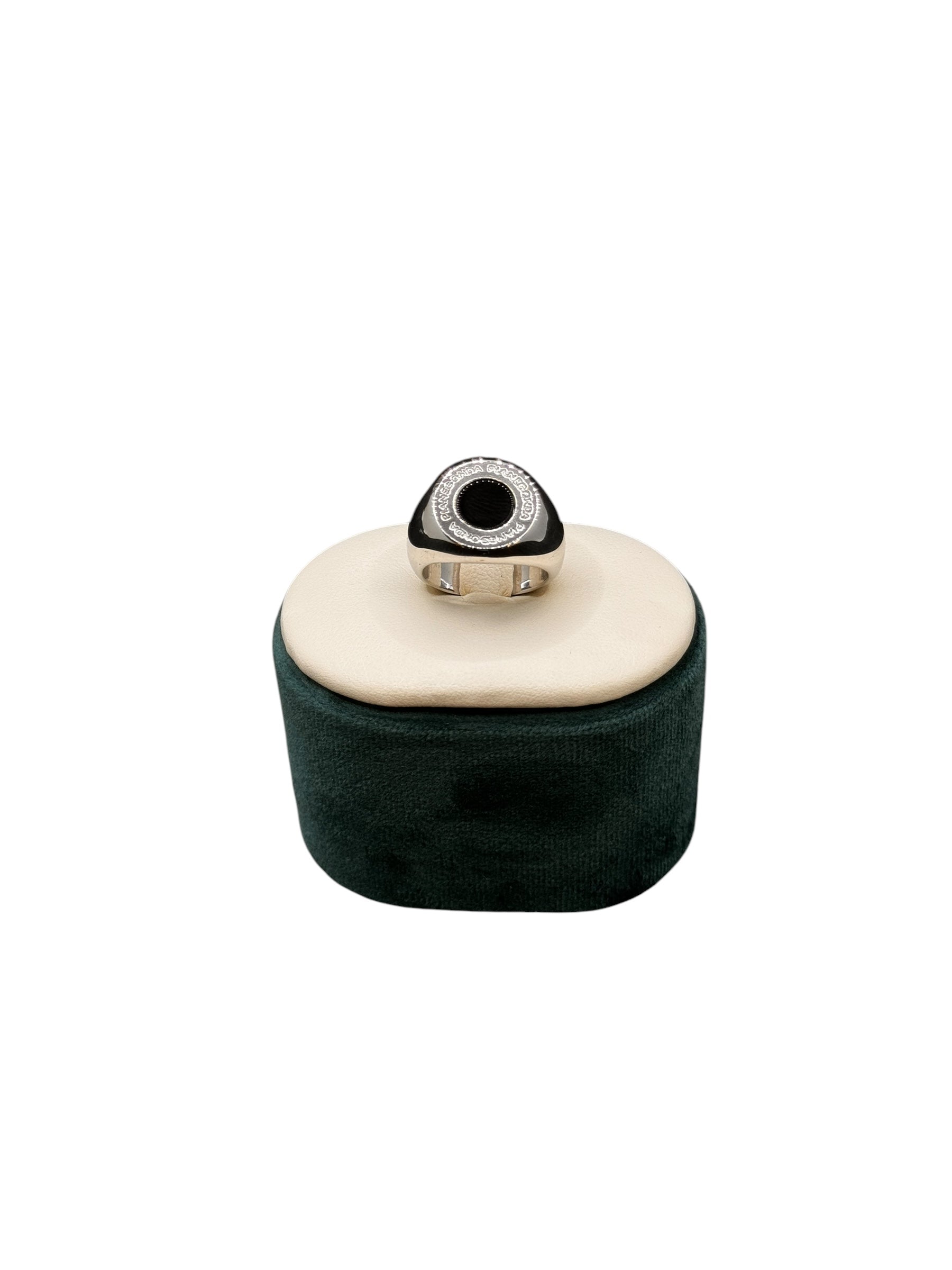 Pianegonda Unisex-Silberring mit schwarzem Onyx – AA010563