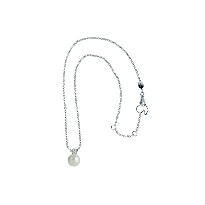 Chantecler Bon Bon Kollektion Halskette aus 18 Karat Weißgold, Diamanten und Perle – 38226