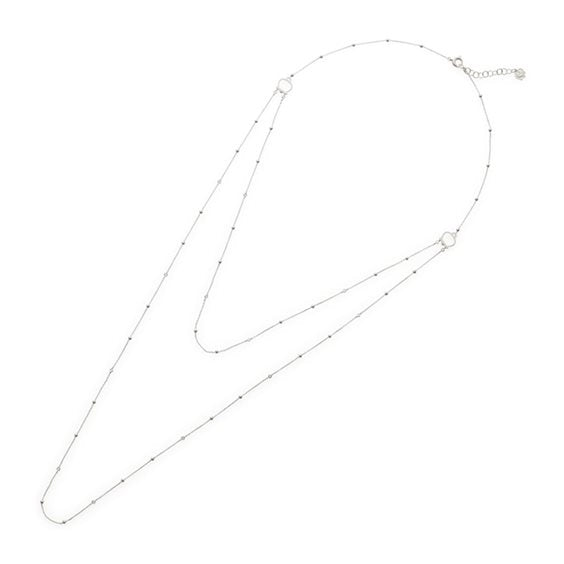 Collana Chantecler 2 fili oro bianco 18kt e diamanti - 37873